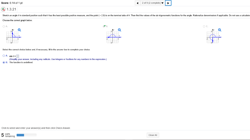 Solved Sketch An Angle Theta In Standard Position Such Th