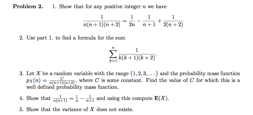 Solved Problem 2 1 Show That For Any Positive Integer N Chegg Com