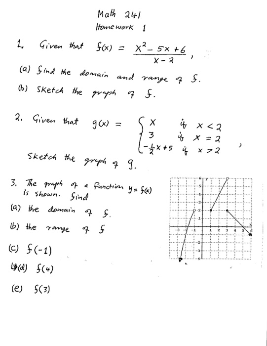 1 Given That F X X 2 5x 6 X 2 A Find The Domain Chegg Com