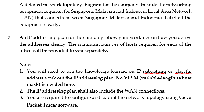 Question & Answer: Figure 1 below gives a high-level overview of how the three offices wil be connected. Singapore LAN Switdh-PT Sin..... 1