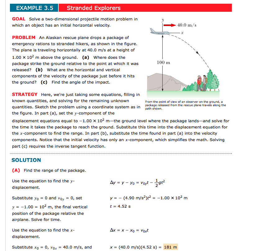 projectile motion problems with solutions