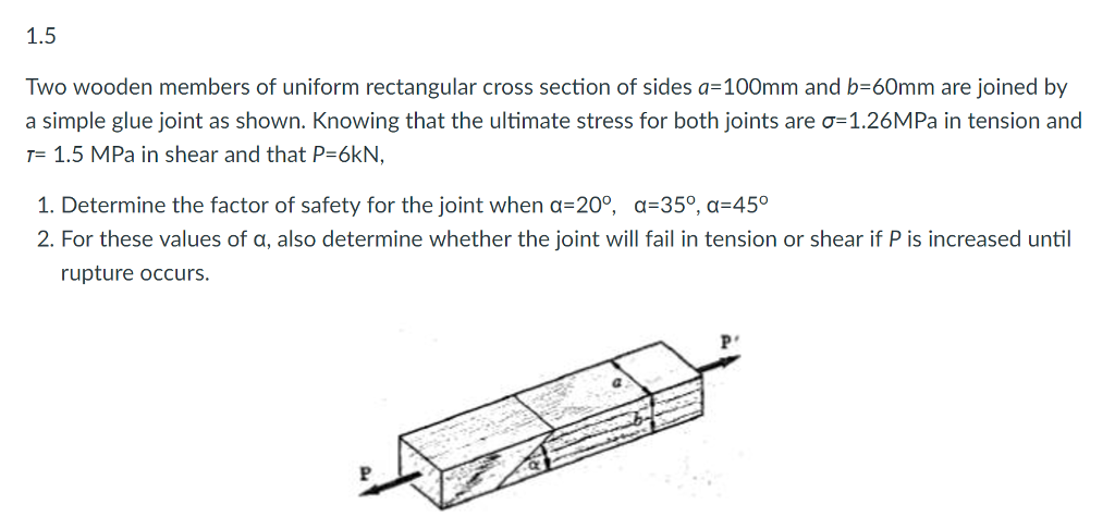 Solved: Two Wooden Members Of Uniform Rectangular Cross Se 