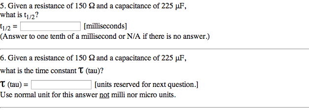 Solved Given A Resistance Of 150 Ohams And A Capacitance Chegg Com