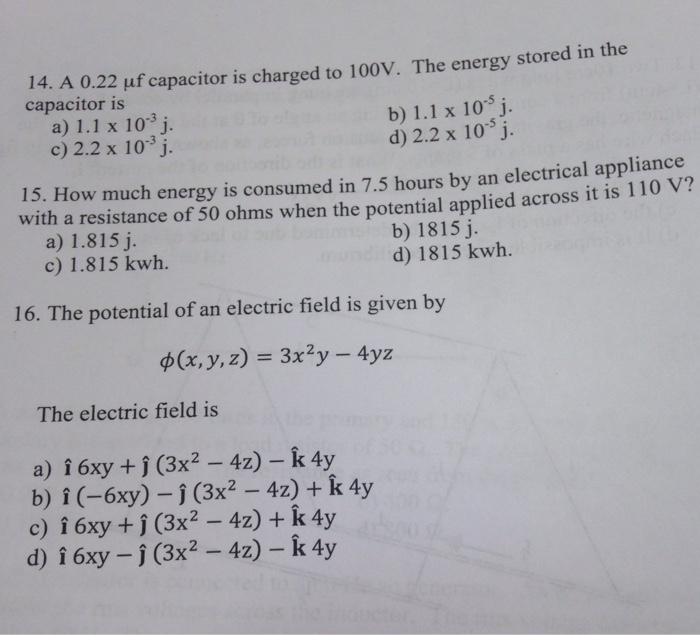 Solved A 0 22 Mu F Capacitor Is Charged To 100v The Ener Chegg Com