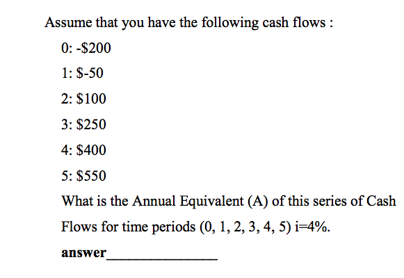 Solved Assume That You Have The Following Cash Flows 0