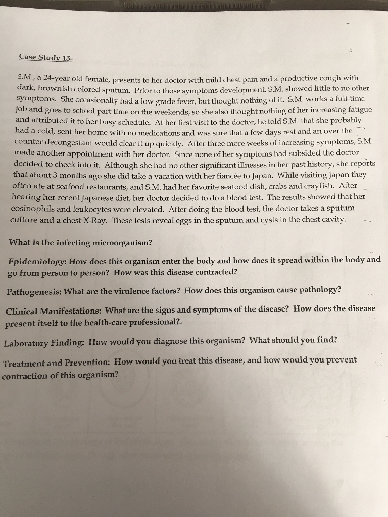 Old Female, 24-year Study Present ... Case Solved: A S.M., 15-