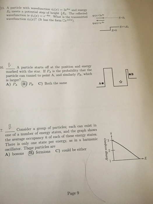 Solved 15 A Particle With Vi Z 3e Iz And Energy Eo A Po Chegg Com