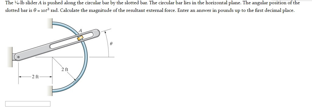 Solved The Lb Slider A Is Pushed Along The Circular Bar Chegg Com