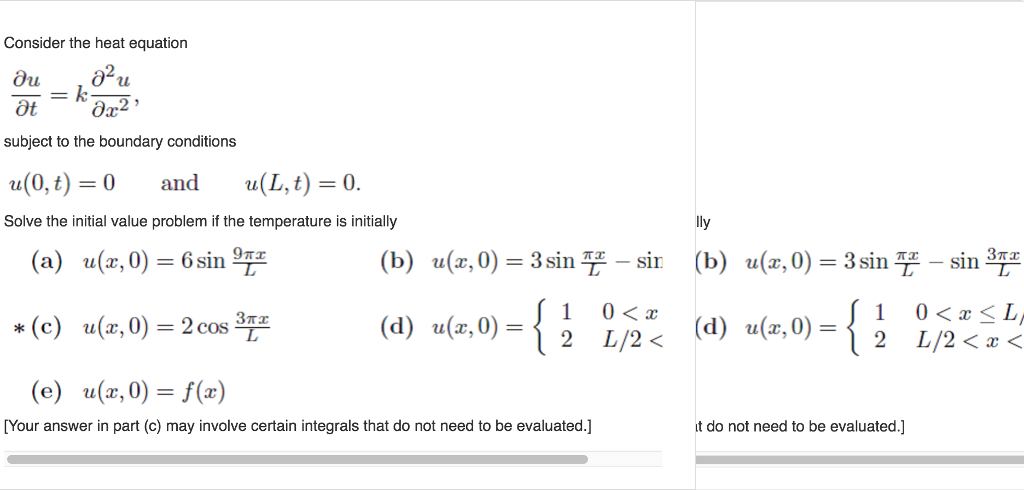 Solved Consider The Heat Equation Partial Differential U Chegg Com