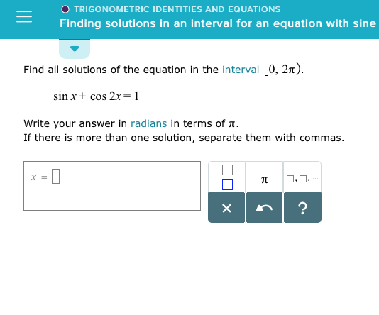 Solved Find All Solutions Of The Equation In The Interval 8619