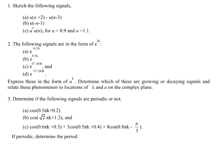 Solved Sketch The Following Signals U N 2 U N 3 U Chegg Com