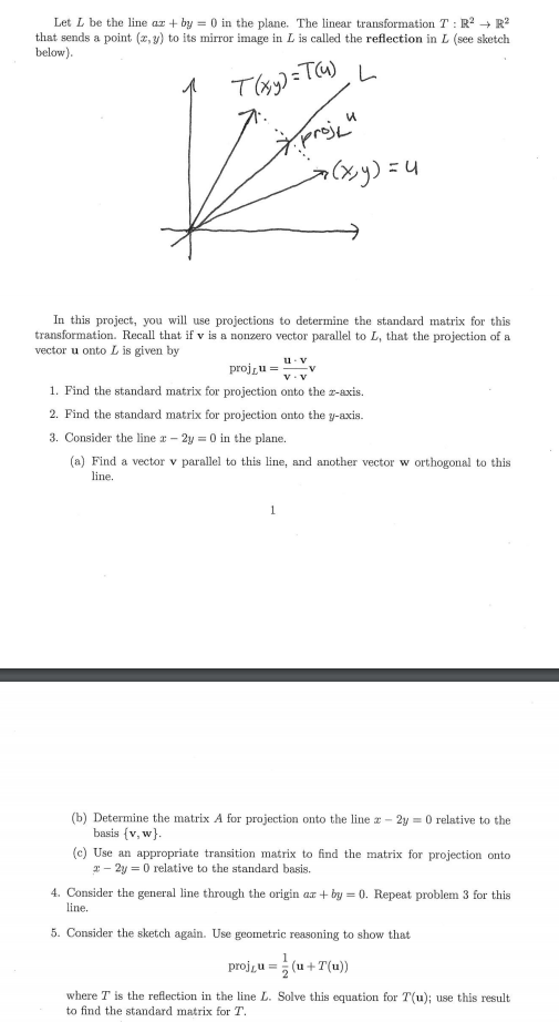 Solved Let L Be The Line Ax By 0 In The Plane The Li Chegg Com