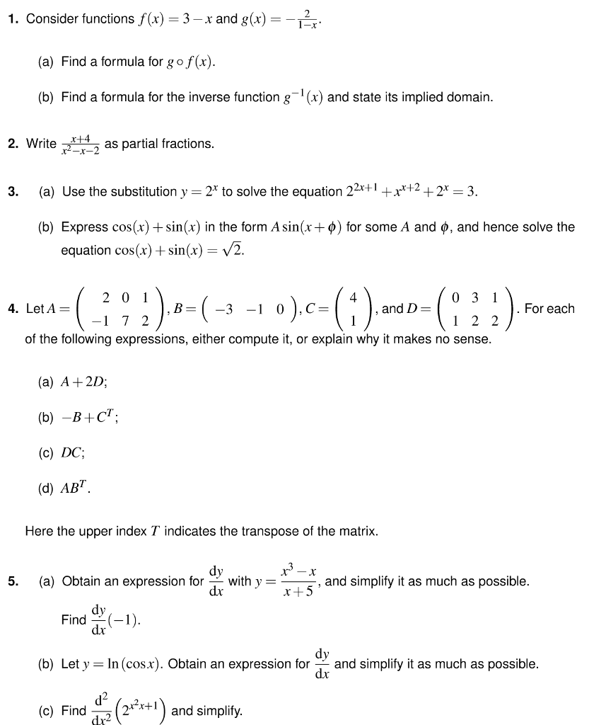 Solved 1 Consider Functionsf X 3 X And G X A Find A Chegg Com