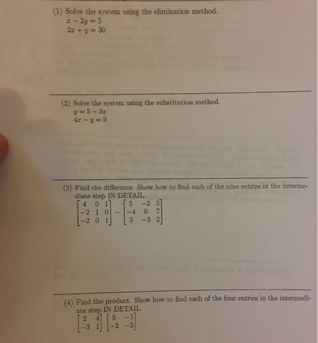 Solved Solve The System Using The Elimination Method X Chegg Com