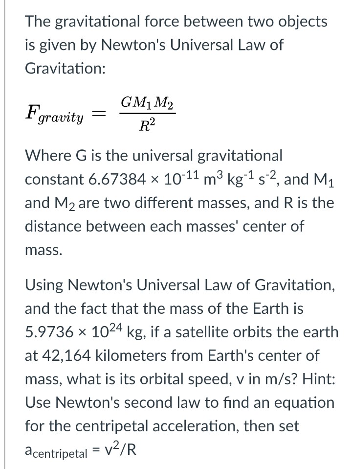 The Gravitational Force Between Two Objects Is Given Chegg Com