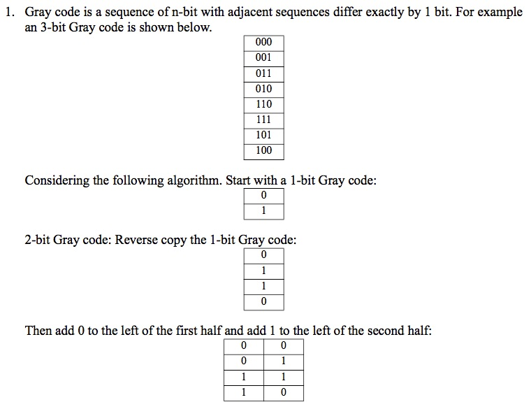 Solved: Gray Code Is A Sequence Of N-bit  next  bordering Seq