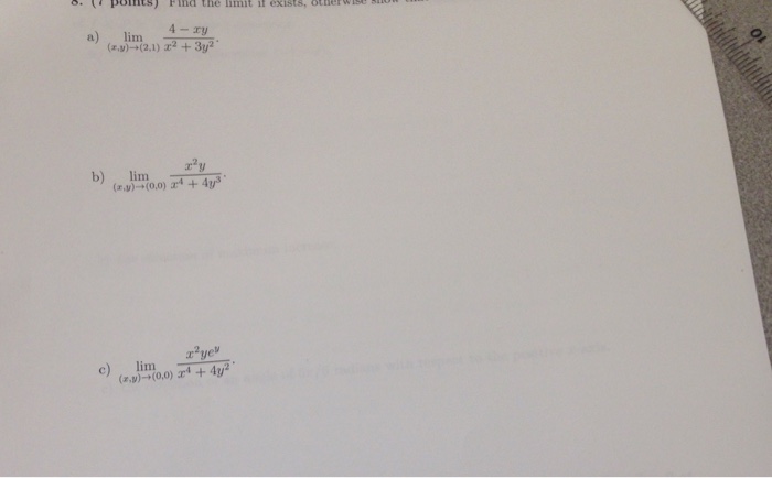 Lim X Y Rightarrow 2 1 4 Xy X 2 3y 2 Chegg Com