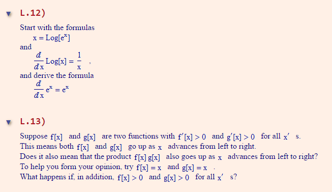 Solved L 12 Start With The Formulas X Log E X And D Lo Chegg Com