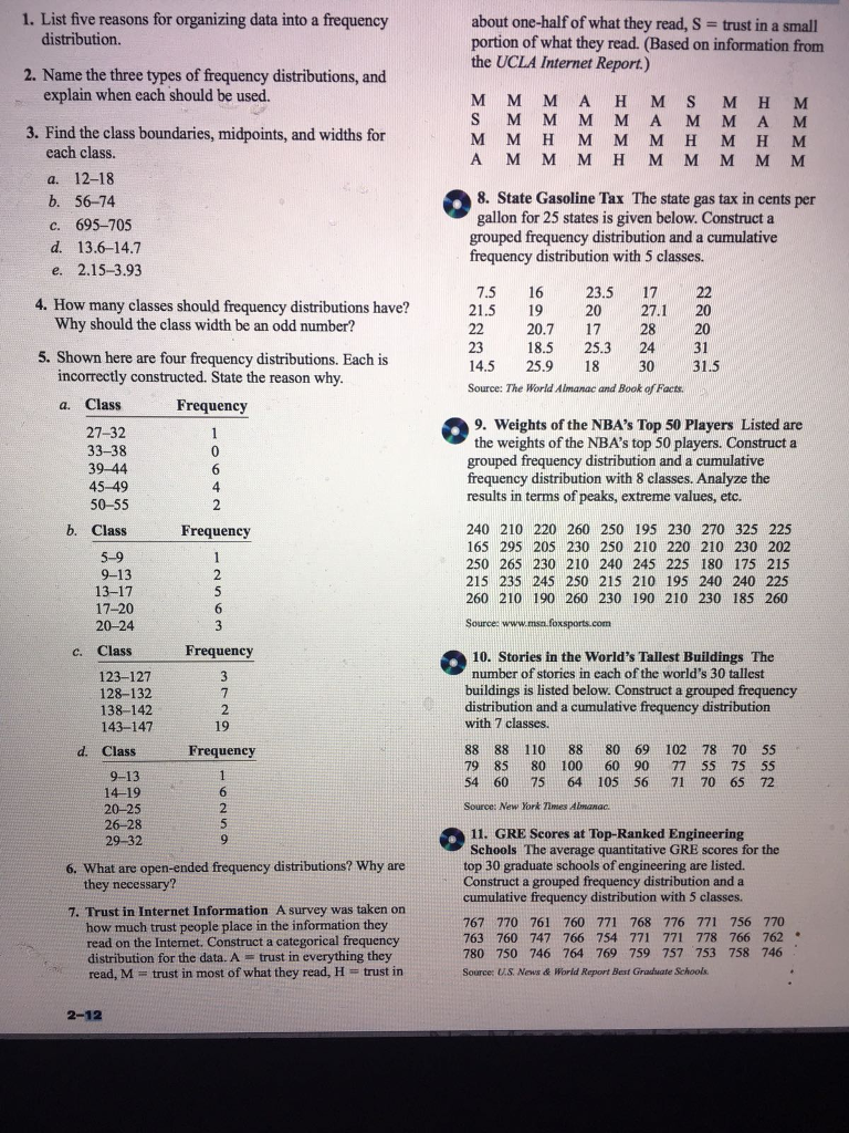 Frequ Five A List Solved: Reasons ... Into Organizing Data For For Frequ List Data A Organizing Reasons ... Five Solved: Into