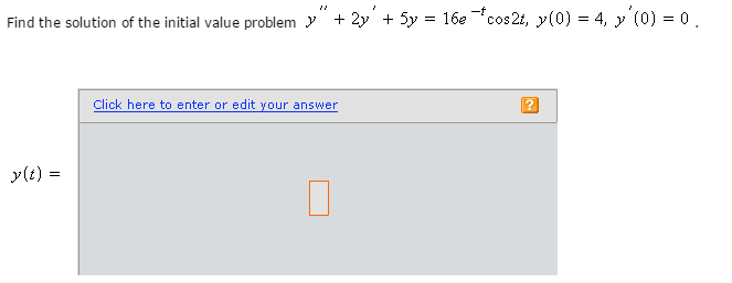 Solved Find The Solution Of The Initial Value Problem Y S