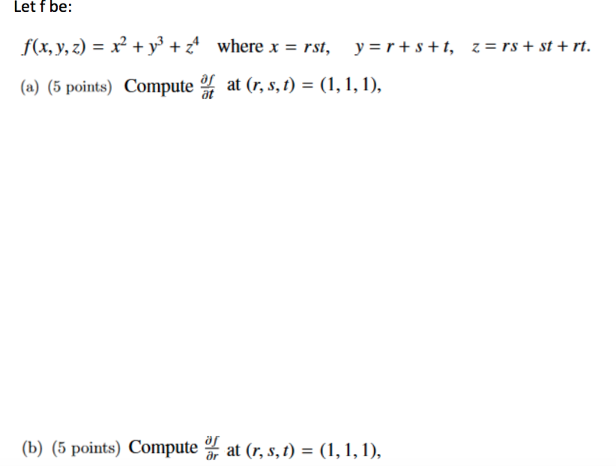 Solved Let F Be F X Y Z X 2 Y 3 Z 4 Where X R Chegg Com