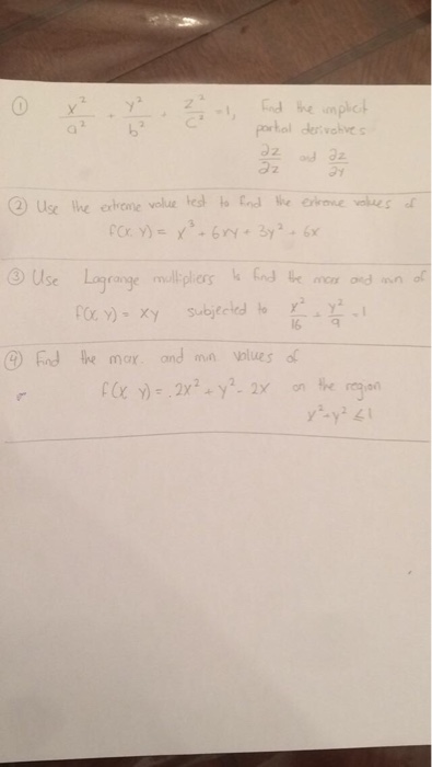 Solved X 2 A 2 Y 2 B 2 Z 2 C 2 1 Find The Implicit Chegg Com