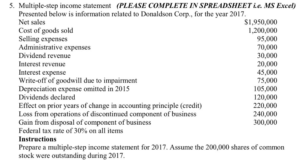 Multiple-Step Income Statement