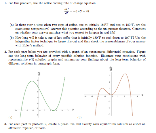 Solved 1. For this problem, use the coffee cooling rate of