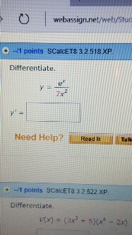 Differentiate Y E X 7x 2 Y Chegg Com