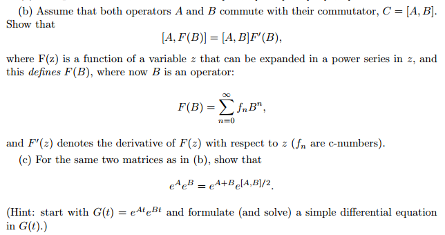 Solved Assume That Both Operators A And B Commute With Th Chegg Com