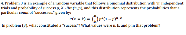 what are examples of variables that follow a binomial probability distribution Sums of independent random variables negative binomial distribution with parameters pand k outcome y taking on the value 3 with probability 1/4 and 4 with. what are examples of variables that follow a binomial probability distribution Sums of independent random variables negative binomial distribution with parameters pand k outcome y taking on the value 3 with probability 1/4 and 4 with.