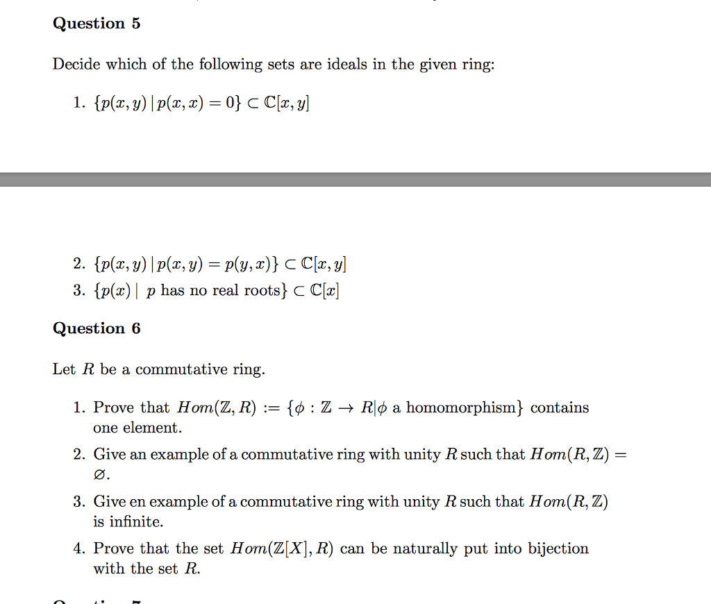 Solved Decide Which Of The Following Sets Are Ideals In T Chegg Com