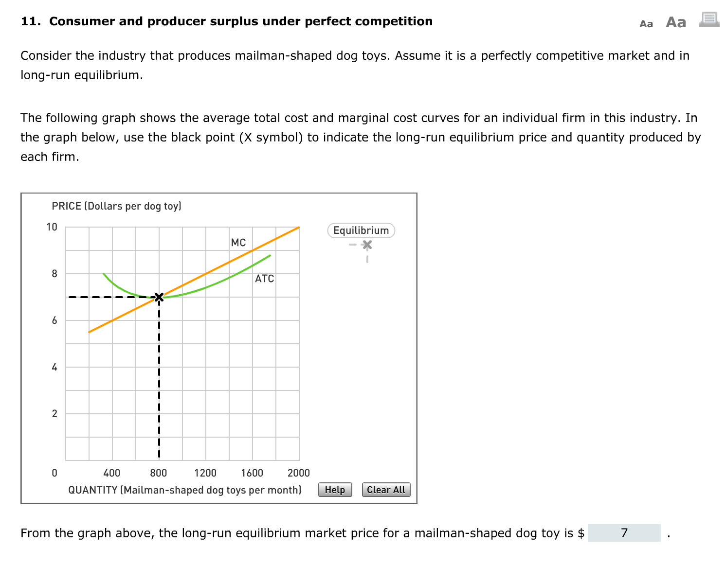 Solved: 11. Consumer And Producer Surplus Under Perfect Co ...