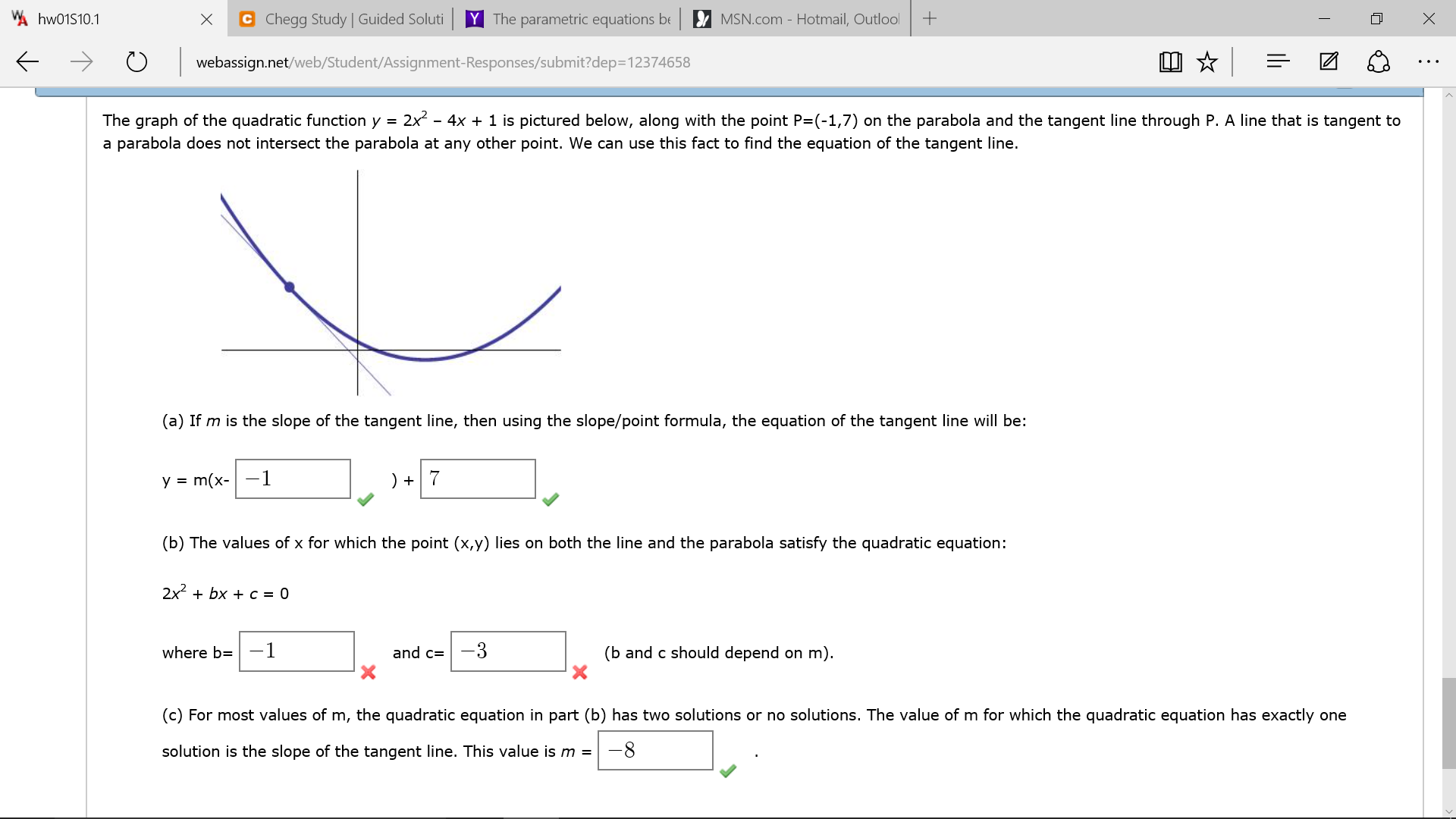 Solved The Graph Of The Quadratic Function Y 2x 2 4x Chegg Com