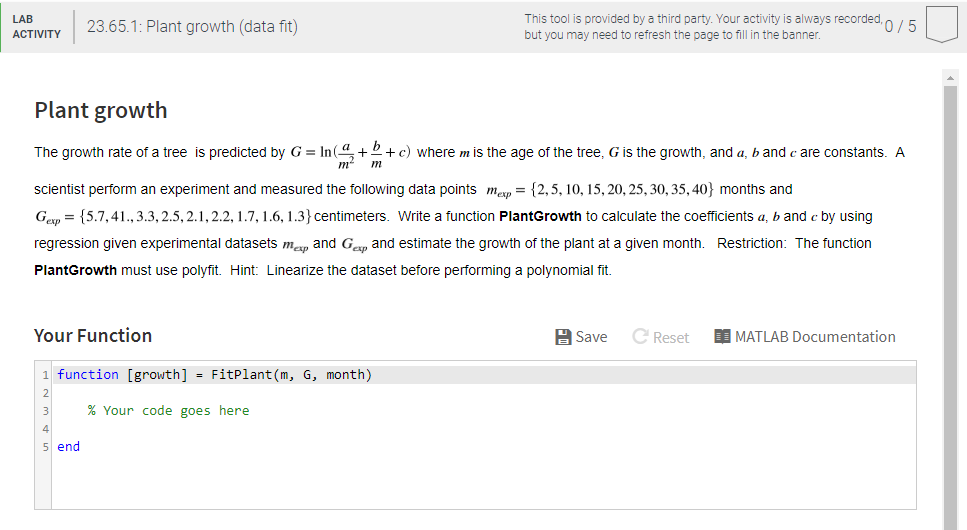 Solved Matlab Help Please Write Code That Would Go In Th