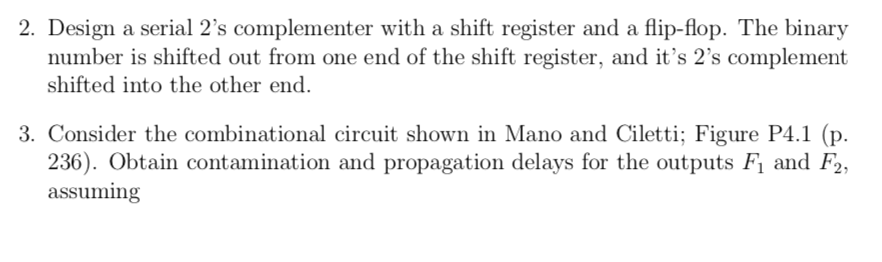 Serial 2 S Complementer Shift Register