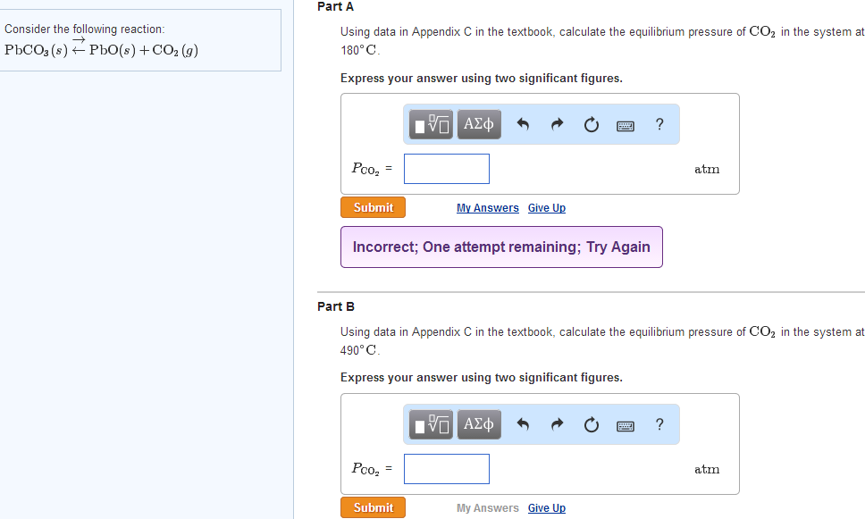 Solved: CO2 DELTA_H = -393.5 ; DELTA_G = -394.4 ; S= 213.6... | Chegg.com