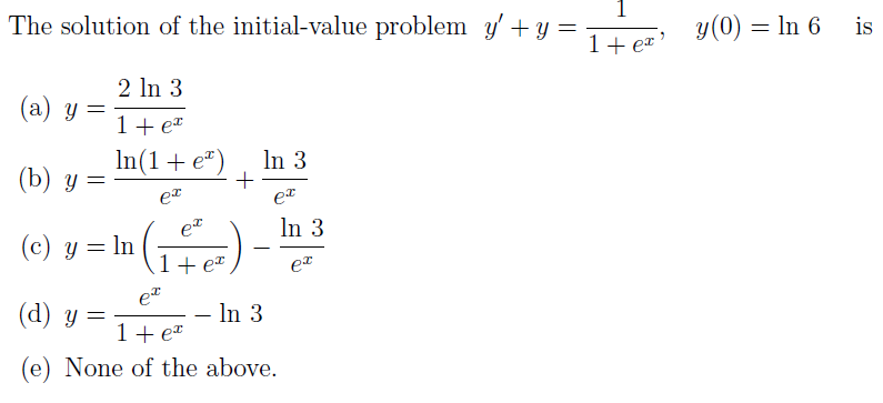 Solved The Solution Of The Initial Value Problem Y Y Chegg Com