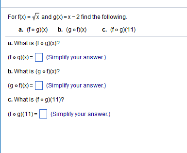 For F X Gx And G X X 2 Find The Following A F O Chegg Com