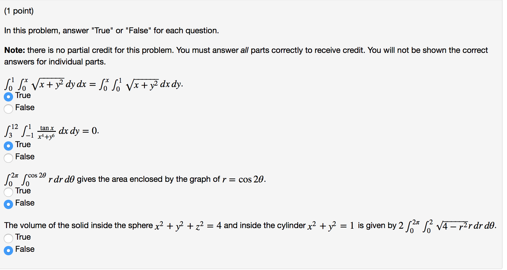 Solved In This Problem Answer True Or False For Each Chegg Com