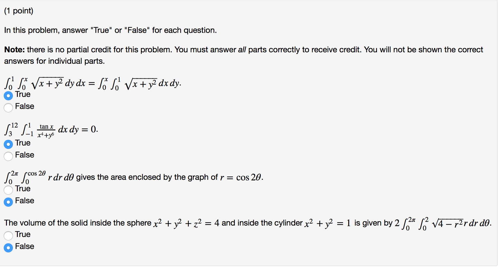 In This Problem Answer True Or False For Each Chegg Com