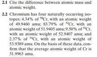 chromium atomic mass