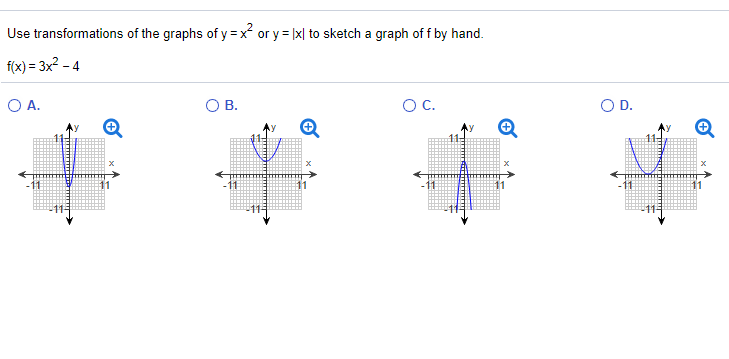 Solved Use Transformations Of The Graphs Of Y X2 Or Y Xl Chegg Com