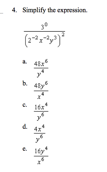 Solved Simplify The Expression 3 0 2 2 X 2 Y 3 2 48 Chegg Com