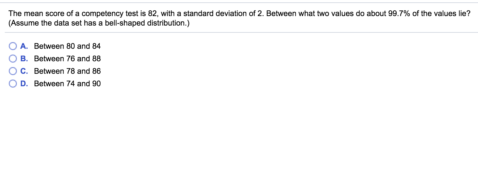 The Mean Score Of A Petency Test Is 82 With A Chegg 