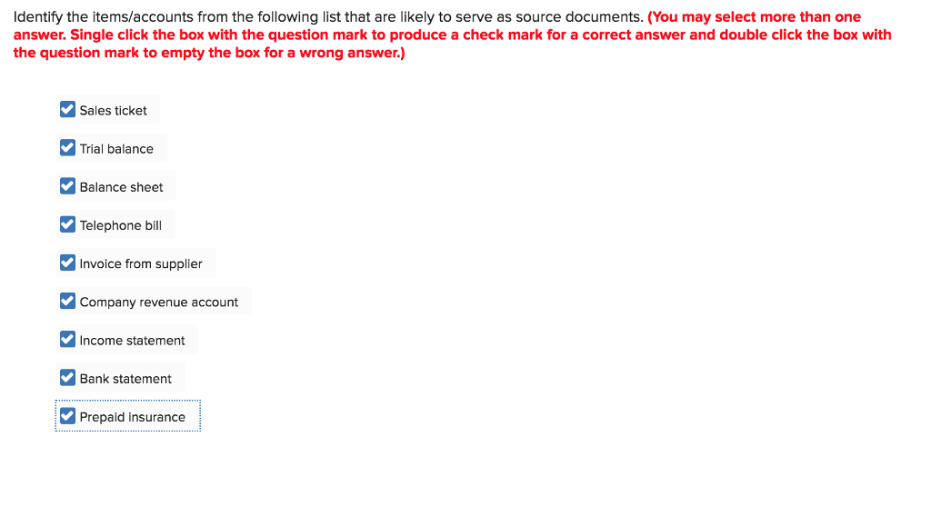Solved Identify the items/accounts from the following list | Chegg.com