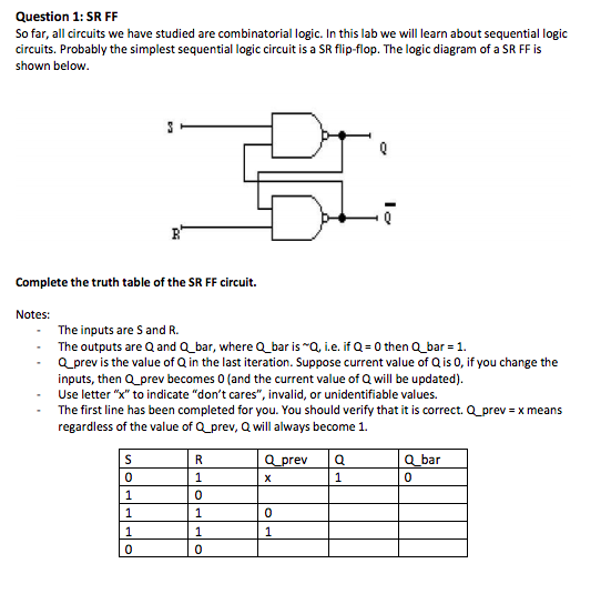 Solved Question 1 Sr Ff So Far All Circuits We Have Stu Chegg Com