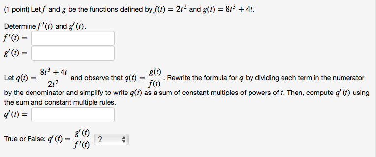 Solved Let F And G Be The Functions Defined By F T 2t Chegg Com