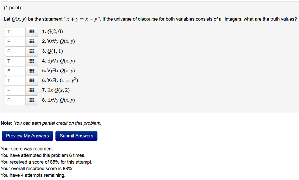 Solved Let Q X Y Be The Statement X Y X Y If Th Chegg Com