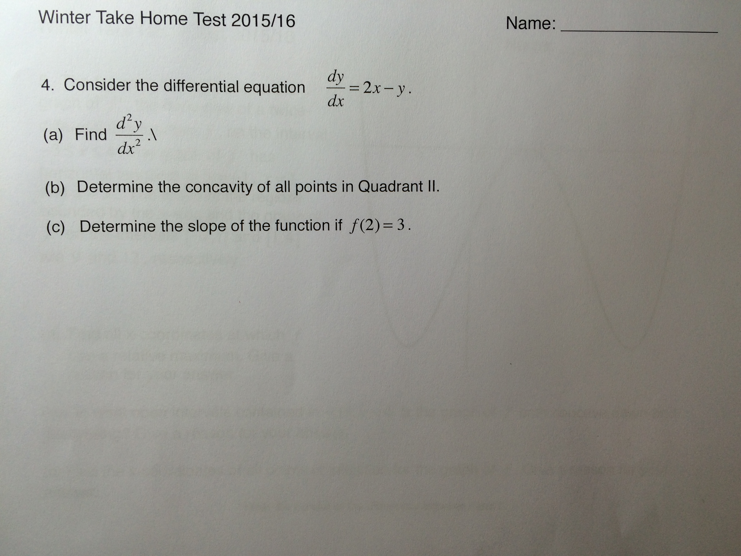 Consider The Differential Equation Dy Dx 2x Y Chegg 